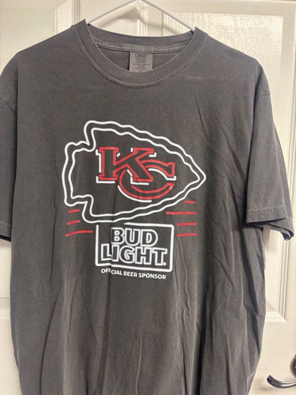 Comfort Colors Charcoal Gray Crewneck Tee with White Graphic